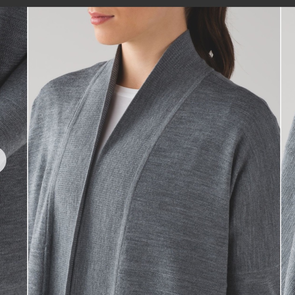 Lululemon sit in lotus wrap - size 8 - merino wool - gray - Picture 12 of 15